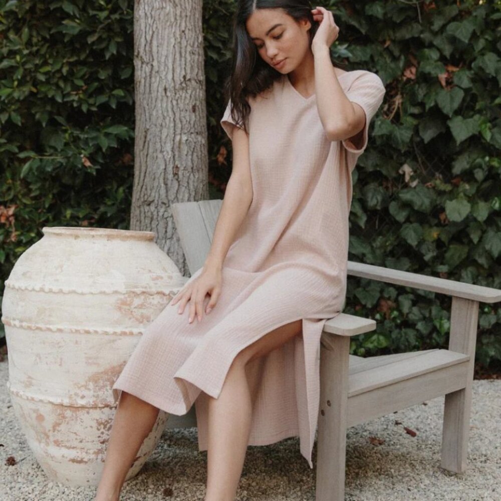 Jenni Kayne  Cypress Caftan Dress in Blush